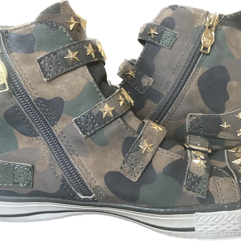 Ash limited Camouflage Star Stud Buckle Boots in Green and Black - Picture 5 of 8
